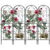 imageYITAHOME 4 Pack 87x20in Garden Arch Trellises Black Metal Coated Trellis for Climbing Plants Outdoor Roses Vegetables Vines Cucumbers