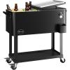 imageYITAHOME 80 Quart Patio Cooler Cart with Bottle Opener Drainage Portable Rolling Beverage Cart for Outdoor Drink Cooler Pool Deck Party BBQ CookoutsBlack
