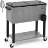 imageYITAHOME 80 Quart Patio Cooler Cart with Bottle Opener Drainage Portable Rolling Beverage Cart for Outdoor Drink Cooler Pool Deck Party BBQ CookoutsGrey