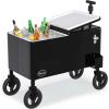 imageYITAHOME Wagon Rolling Cooler Cart 80 Quart Outdoor Cooler Cart with Adjustable Handle ampamp 360 Swivel Wheels Portable Cooler Ice Chest with Bottle Opener for Beach Patio Partyblack