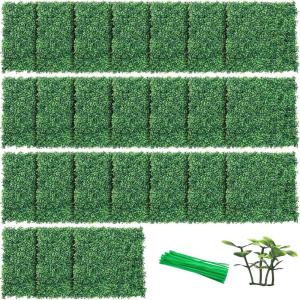 imageYITAHOME 24 PCS 20quotx20quot Artificial Grass Wall Boxwood Hedge Wall Panels Artificial Grass Backdrop Wall Privacy Fence with UV Protection for Outdoor Indoor Garden Fence Backyard24 Pieces