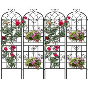 imageYITAHOME Garden Trellis Garden Fencing for Climbing Plants 4 Pack Decorative Plant Trellis Vegetables and Flower Trellis for Outdoor Patio197866 inches