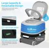imageYITAHOME Portable Toilet 634 Gallon Camping Porta Potty with Paper and Detergent Collection LeakProof Outdoor RV Porta Potty with Level Indicator Rotating Spout for Boating Hiking Trips WhiteGreyBlackWheels