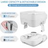 imageYITAHOME Portable Toilet Camping Travel RV Potty 26 Gallon Detachable Waste Tank Double Water Spouts Portable Toilet for Camping Hiking Hunting Boating GrayHandle Flush Pump