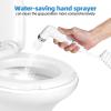 imageYITAHOME RV Toilet with Enamel Bowl Plastic Toilet Body Pedal Flush Gravity Flush Toilet High Profile with Hand Sprayer Flange for Motorhome Caravan Car TravelEnamel BowlSprayerFlange