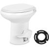 imageYITAHOME RV Toilet with Enamel Bowl Plastic Toilet Body Pedal Flush Gravity Flush Toilet High Profile with Hand Sprayer Flange for Motorhome Caravan Car TravelPP Bowl  Flange