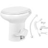 imageYITAHOME RV Toilet with Enamel Bowl Plastic Toilet Body Pedal Flush Gravity Flush Toilet High Profile with Hand Sprayer Flange for Motorhome Caravan Car TravelPP BowlSprayerFlange