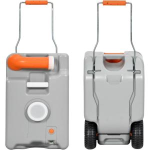 imageYITAHOME 66 Gallon Portable Water Holding Tank with Large Wheels Metal Handle Odorless Tote for Camper with Filling Port Rotating Spout Easy Carrying ampamp Fast EmptyingPortable Water Tank