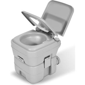imageYITAHOME Portable Toilet Camping Toilet Travel RV Toilet 53 Gallon Detachable Waste Tank Portable Toilet for Camping Hiking Hunting Boating GraySingle Watwer Outlet