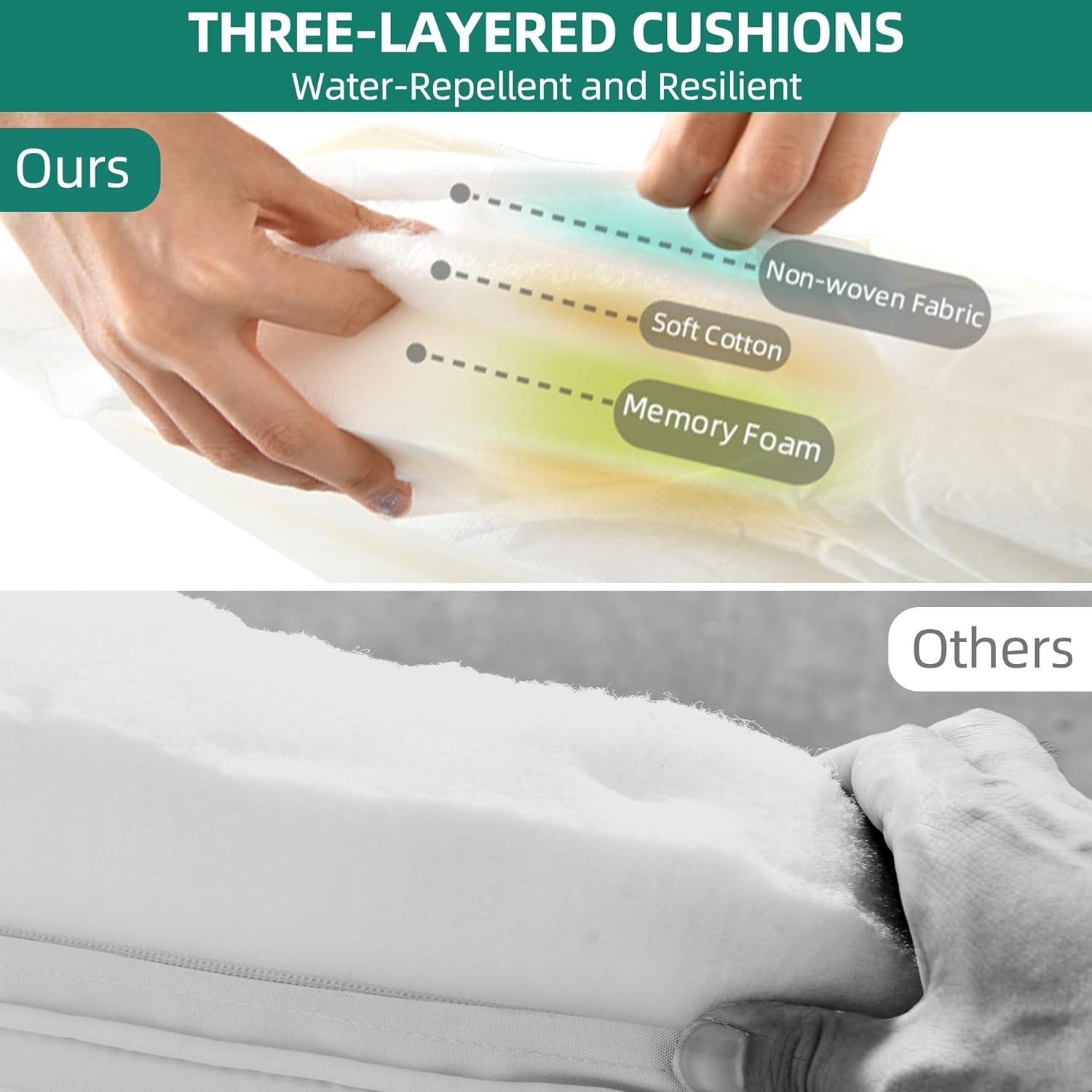 imageYITAHOME 3 Pieces Outdoor Wicker Patio Conversation Bistro Set AllWeather Rattan Patio Furniture Set with Table ampamp Cushions Outdoor Sectional Sofa for Patio Balcony Backyard DeckBeige