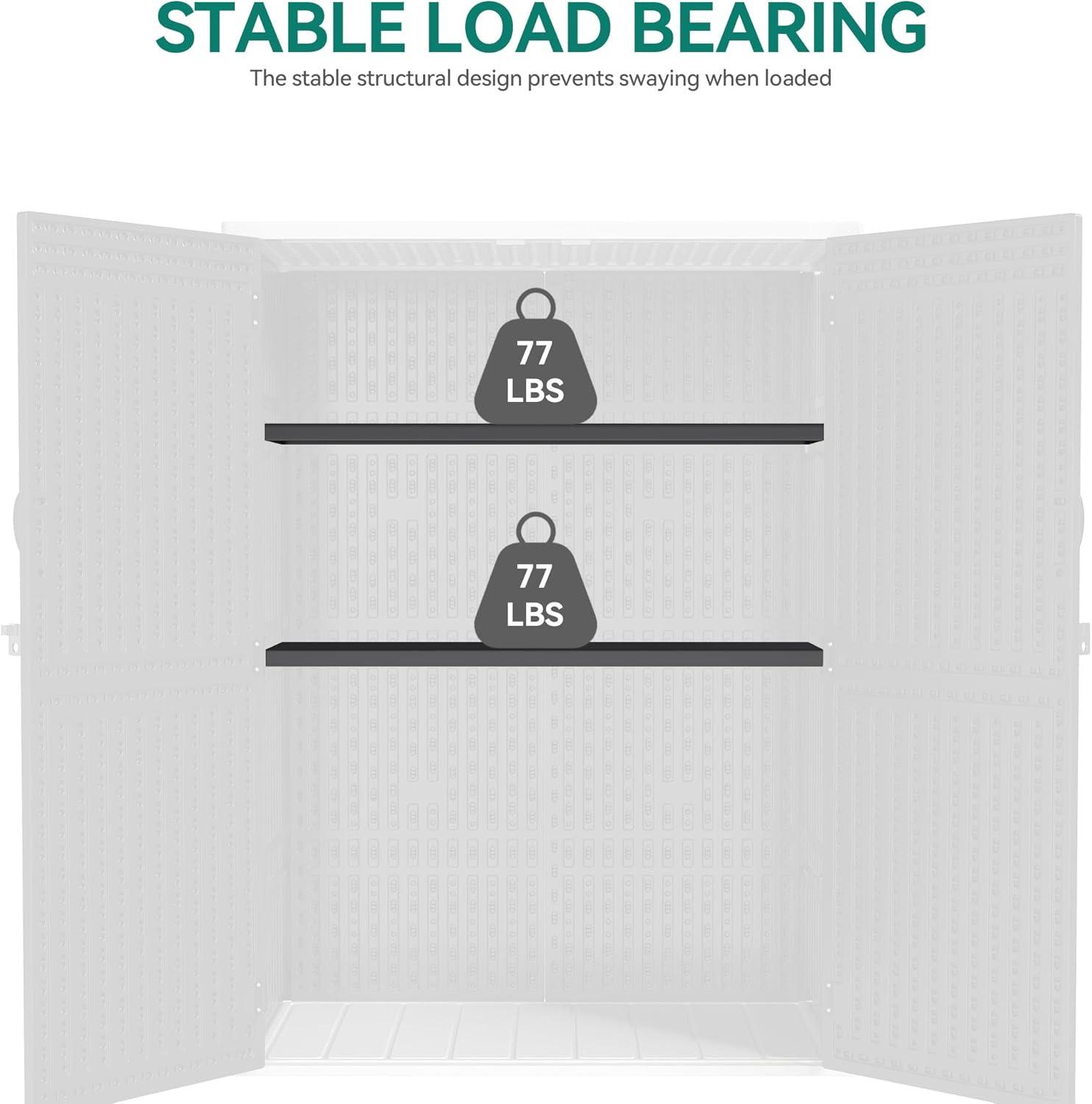 imageYITAHOME 35 Cu Ft Horizontal Weatherproof Storage Shed Without Shelves Outdoor Lockable Resin Unit for Tools and Gear Simple Assembly Light GrayBlack