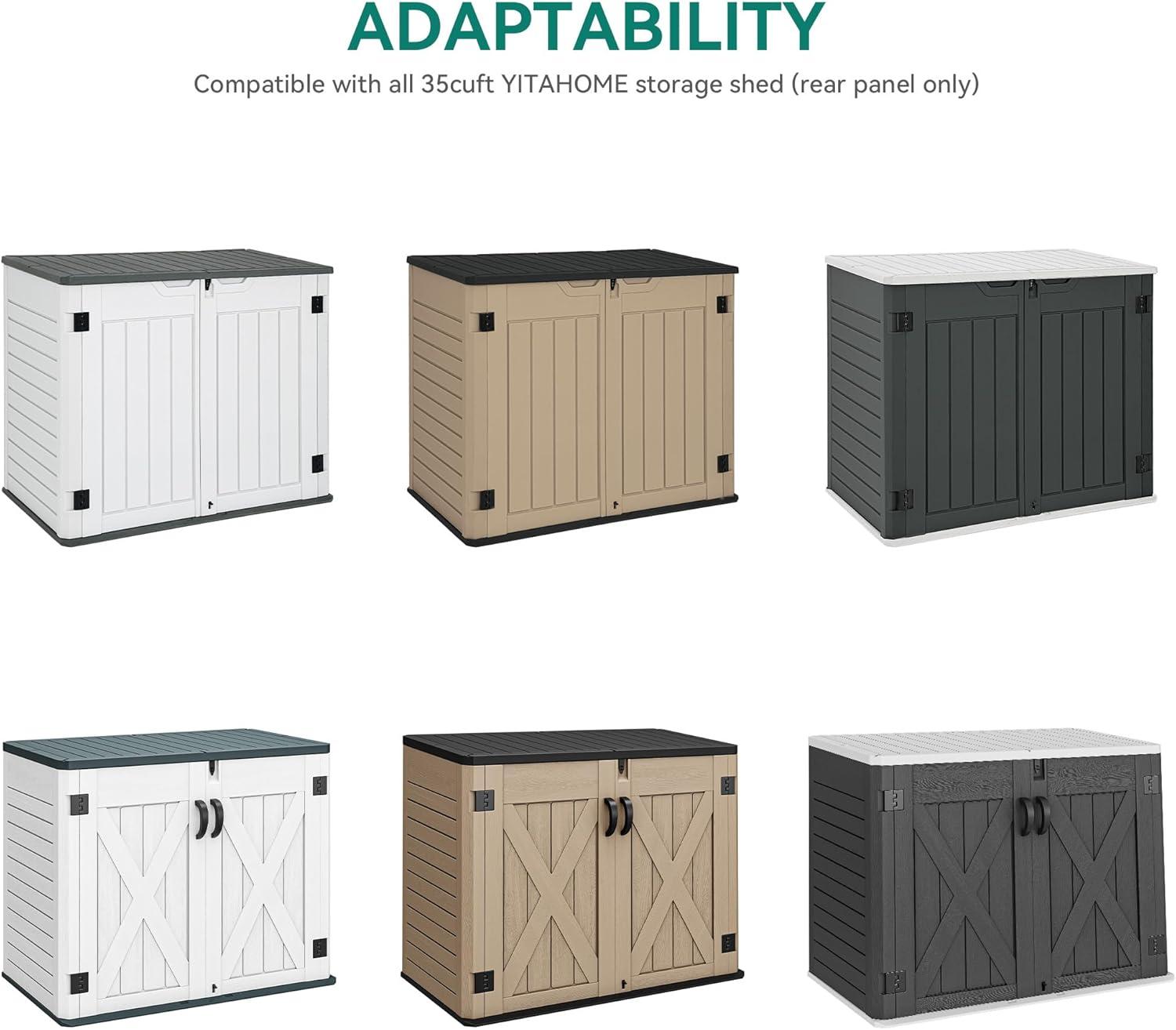 imageYITAHOME 35 Cu Ft Horizontal Weatherproof Storage Shed Without Shelves Outdoor Lockable Resin Unit for Tools and Gear Simple Assembly Light GrayGray