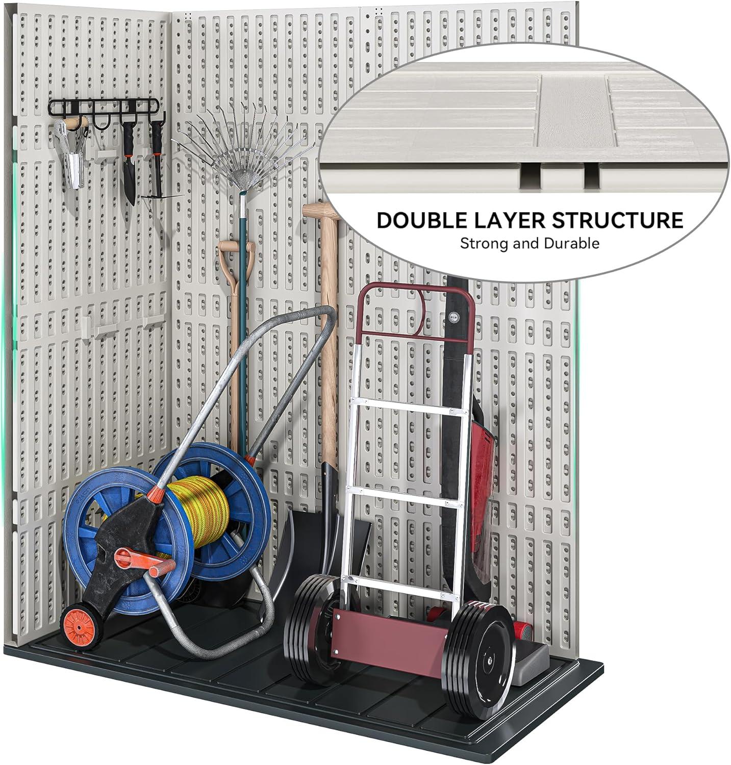 imageYITAHOME 35 Cu Ft Horizontal Weatherproof Storage Shed Without Shelves Outdoor Lockable Resin Unit for Tools and Gear Simple Assembly Light GrayLight Gray