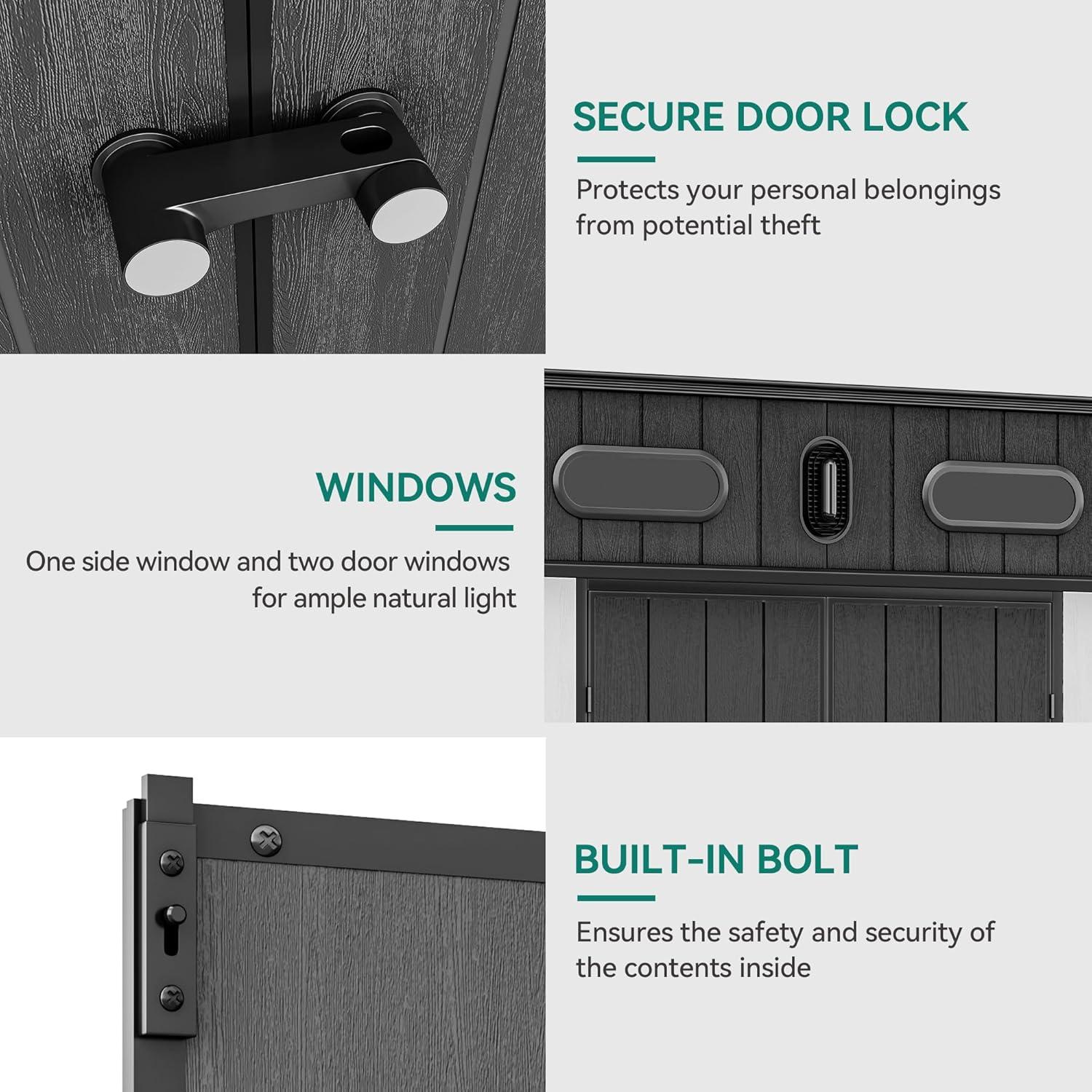 imageYITAHOME 6x6 ft Outdoor Resin Storage Shed Waterproof Garden Shed with Windows Floor Double Doors WeatherResistant Lockable Tool Organizer for Outdoor Tools Supplies Bikes GrayLight Gray