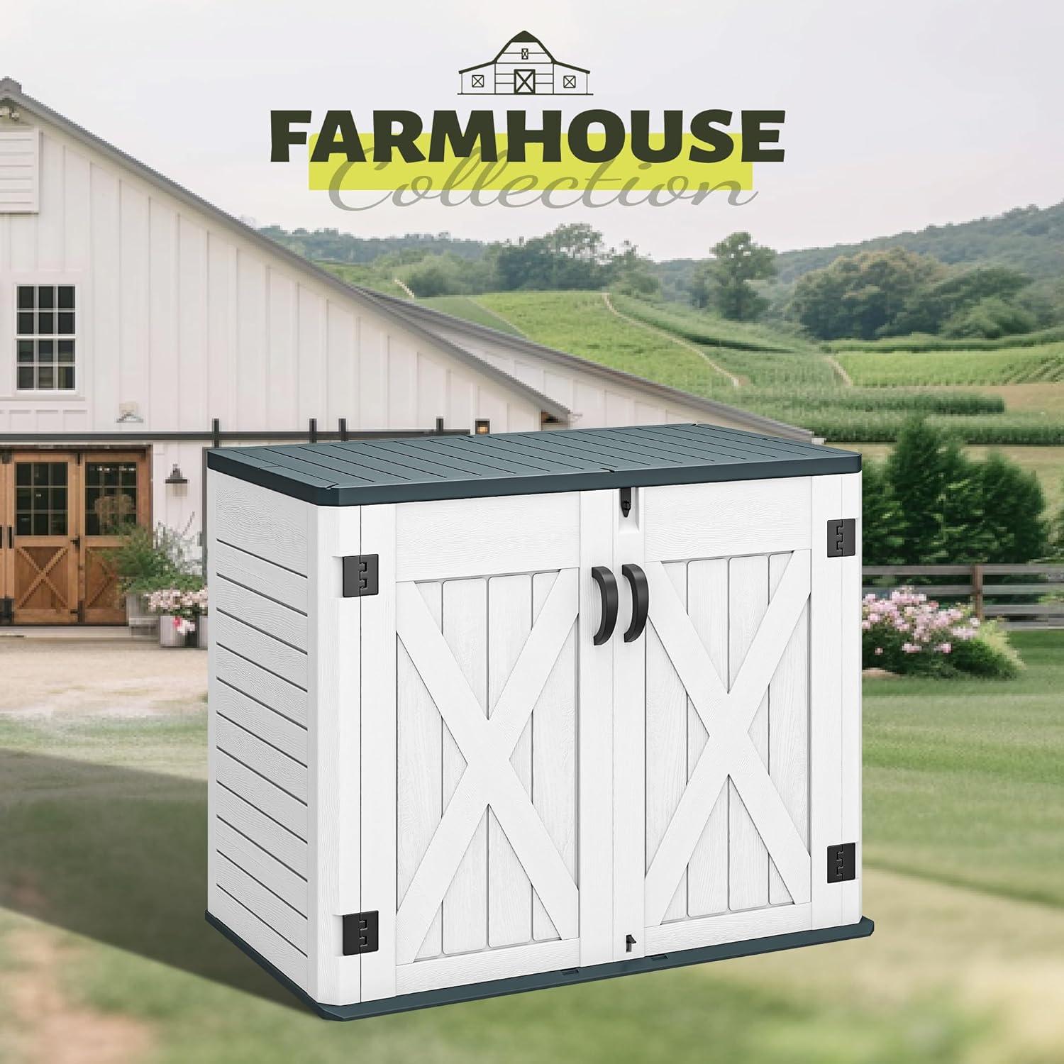 imageYITAHOME Resin Storage Shed Shelves for 35 Cuft Horizontal Storage Sheds 47 in x 126 in Waterproof Rack with 8 Screws for 4x25 Ft Horizontal Garden Storage Accessories Easy Assembly 2PCS GrayLight Gray