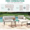imageYITAHOME 3 Piece Patio Furniture Set Wicker Patio Sectional with Detachable Cushions and Coffee Table Outdoor Furniture Set LShaped Sectional Conversation Sofa Set for Backyard Porch Balcony  Beige