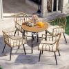 imageYITAHOME 3 Pieces Outdoor Wicker Patio Conversation Bistro Set AllWeather Rattan Patio Furniture Set with Table ampamp Cushions Outdoor Sectional Sofa for Patio Balcony Backyard DeckBeige