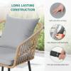imageYITAHOME 3 Pieces Outdoor Wicker Patio Conversation Bistro Set AllWeather Rattan Patio Furniture Set with Table ampamp Cushions Outdoor Sectional Sofa for Patio Balcony Backyard DeckGrey