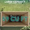 imageYITAHOME 35 Cu Ft Horizontal Weatherproof Storage Shed Without Shelves Outdoor Lockable Resin Unit for Tools and Gear Simple Assembly Light GrayBrown