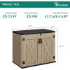 imageYITAHOME 35 Cu Ft Horizontal Weatherproof Storage Shed Without Shelves Outdoor Lockable Resin Unit for Tools and Gear Simple Assembly Light GrayBrown