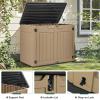 imageYITAHOME 35 Cu Ft Horizontal Weatherproof Storage Shed Without Shelves Outdoor Lockable Resin Unit for Tools and Gear Simple Assembly Light GrayBrown