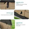 imageYITAHOME 35 Cu Ft Horizontal Weatherproof Storage Shed Without Shelves Outdoor Lockable Resin Unit for Tools and Gear Simple Assembly Light GrayBrown