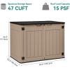 imageYITAHOME 35 Cu Ft Horizontal Weatherproof Storage Shed Without Shelves Outdoor Lockable Resin Unit for Tools and Gear Simple Assembly Light GrayBrown