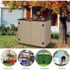 imageYITAHOME 35 Cu Ft Horizontal Weatherproof Storage Shed Without Shelves Outdoor Lockable Resin Unit for Tools and Gear Simple Assembly Light GrayBrown