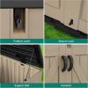 imageYITAHOME 35 Cu Ft Horizontal Weatherproof Storage Shed Without Shelves Outdoor Lockable Resin Unit for Tools and Gear Simple Assembly Light GrayBrown