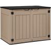 imageYITAHOME 35 Cu Ft Horizontal Weatherproof Storage Shed Without Shelves Outdoor Lockable Resin Unit for Tools and Gear Simple Assembly Light GrayBrown