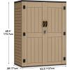 imageYITAHOME 35 Cu Ft Horizontal Weatherproof Storage Shed Without Shelves Outdoor Lockable Resin Unit for Tools and Gear Simple Assembly Light GrayBrown