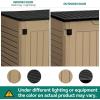 imageYITAHOME 35 Cu Ft Horizontal Weatherproof Storage Shed Without Shelves Outdoor Lockable Resin Unit for Tools and Gear Simple Assembly Light GrayBrown