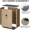 imageYITAHOME 35 Cu Ft Horizontal Weatherproof Storage Shed Without Shelves Outdoor Lockable Resin Unit for Tools and Gear Simple Assembly Light GrayBrown