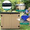 imageYITAHOME 35 Cu Ft Horizontal Weatherproof Storage Shed Without Shelves Outdoor Lockable Resin Unit for Tools and Gear Simple Assembly Light GrayBrown