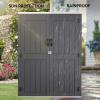 imageYITAHOME 35 Cu Ft Horizontal Weatherproof Storage Shed Without Shelves Outdoor Lockable Resin Unit for Tools and Gear Simple Assembly Light GrayDark Gray