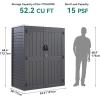 imageYITAHOME 35 Cu Ft Horizontal Weatherproof Storage Shed Without Shelves Outdoor Lockable Resin Unit for Tools and Gear Simple Assembly Light GrayDark Gray