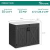 imageYITAHOME 35 Cu Ft Horizontal Weatherproof Storage Shed Without Shelves Outdoor Lockable Resin Unit for Tools and Gear Simple Assembly Light GrayDark Gray