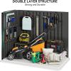 imageYITAHOME 35 Cu Ft Horizontal Weatherproof Storage Shed Without Shelves Outdoor Lockable Resin Unit for Tools and Gear Simple Assembly Light GrayDark Gray