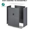 imageYITAHOME 35 Cu Ft Horizontal Weatherproof Storage Shed Without Shelves Outdoor Lockable Resin Unit for Tools and Gear Simple Assembly Light GrayDark Gray