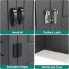 imageYITAHOME 35 Cu Ft Horizontal Weatherproof Storage Shed Without Shelves Outdoor Lockable Resin Unit for Tools and Gear Simple Assembly Light GrayDark Gray