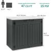 imageYITAHOME 35 Cu Ft Horizontal Weatherproof Storage Shed Without Shelves Outdoor Lockable Resin Unit for Tools and Gear Simple Assembly Light GrayDark Gray