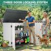 imageYITAHOME 35 Cu Ft Horizontal Weatherproof Storage Shed Without Shelves Outdoor Lockable Resin Unit for Tools and Gear Simple Assembly Light GrayLight Gray