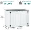 imageYITAHOME 35 Cu Ft Horizontal Weatherproof Storage Shed Without Shelves Outdoor Lockable Resin Unit for Tools and Gear Simple Assembly Light GrayLight Gray