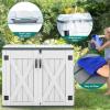 imageYITAHOME 35 Cu Ft Horizontal Weatherproof Storage Shed Without Shelves Outdoor Lockable Resin Unit for Tools and Gear Simple Assembly Light GrayLight Grey