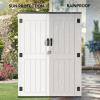 imageYITAHOME 35 Cu Ft Horizontal Weatherproof Storage Shed Without Shelves Outdoor Lockable Resin Unit for Tools and Gear Simple Assembly Light GrayLight Gray