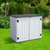 imageYITAHOME 35 Cu Ft Horizontal Weatherproof Storage Shed Without Shelves Outdoor Lockable Resin Unit for Tools and Gear Simple Assembly Light GrayLight Gray
