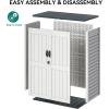 imageYITAHOME 35 Cu Ft Horizontal Weatherproof Storage Shed Without Shelves Outdoor Lockable Resin Unit for Tools and Gear Simple Assembly Light GrayLight Gray