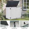 imageYITAHOME 35 Cu Ft Horizontal Weatherproof Storage Shed Without Shelves Outdoor Lockable Resin Unit for Tools and Gear Simple Assembly Light GrayLight Gray
