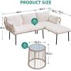 imageYITAHOME 4 Pieces Rattan Wicker Dinning Chairs Outdoor Indoor Patio Furniture Set with Cushion and Curved Back All Weather Bistro Chair for Garden Backyard Porch Poolside Restaurant BeigeBeige