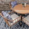 imageYITAHOME 4 Pieces Rattan Wicker Dinning Chairs Outdoor Indoor Patio Furniture Set with Cushion and Curved Back All Weather Bistro Chair for Garden Backyard Porch Poolside Restaurant BeigeBeige  Wood